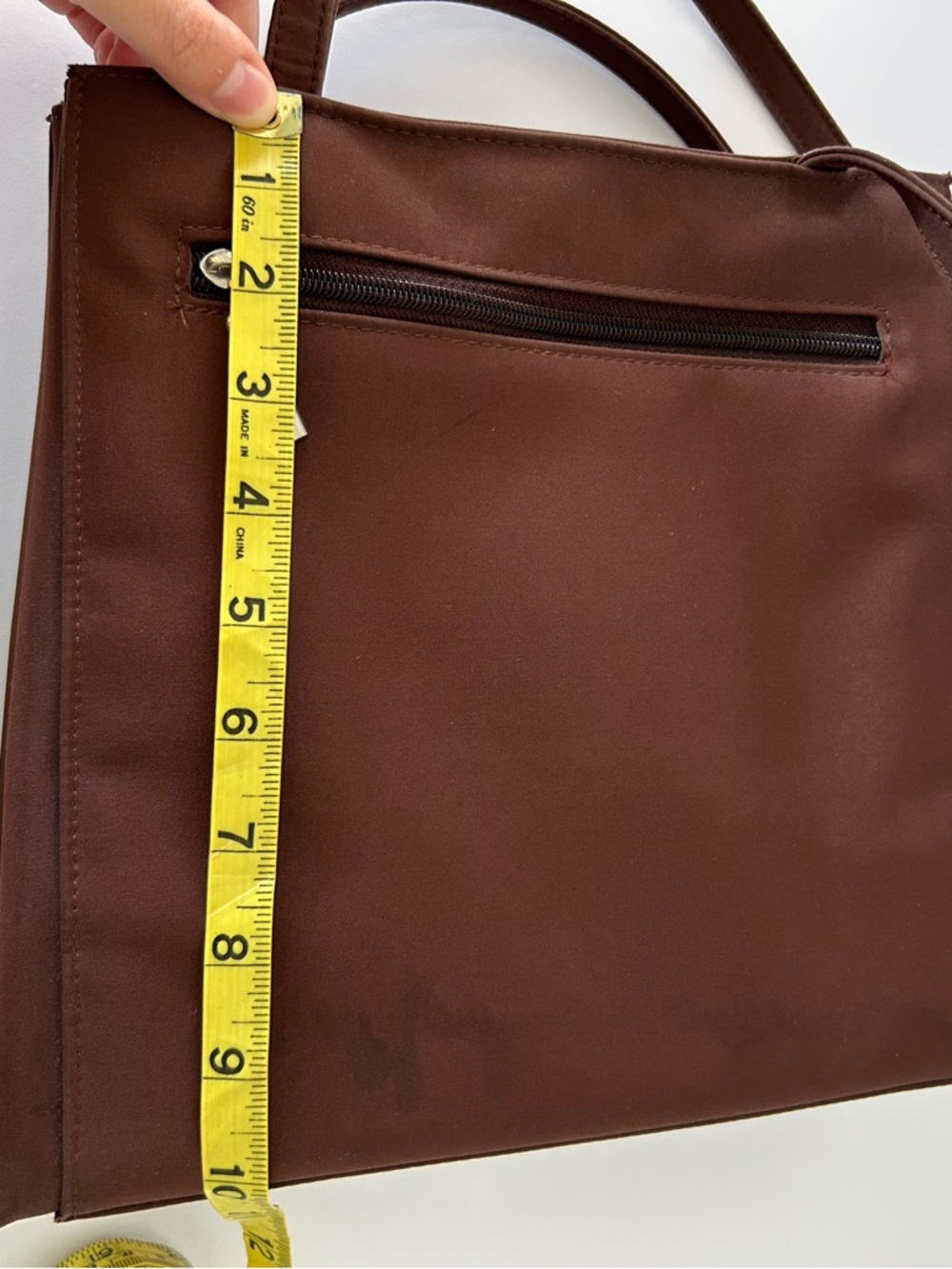 Vintage Y2K Handbag Shoulder Tote (Flawed) - Unbranded - Color: Burgundy/Brown - Picture 12 of 16